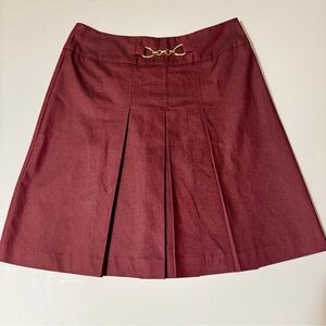 New York & Company Red Knee-Length A-Line Skirt